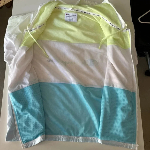 Champion Stadium Color Block Windbreaker Hooded Jacket Women’s size medium - Picture 7 of 11
